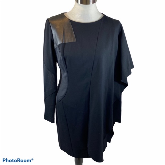 Nicole Miller Long Sleeved Black Dress Size Large - Picture 5 of 11